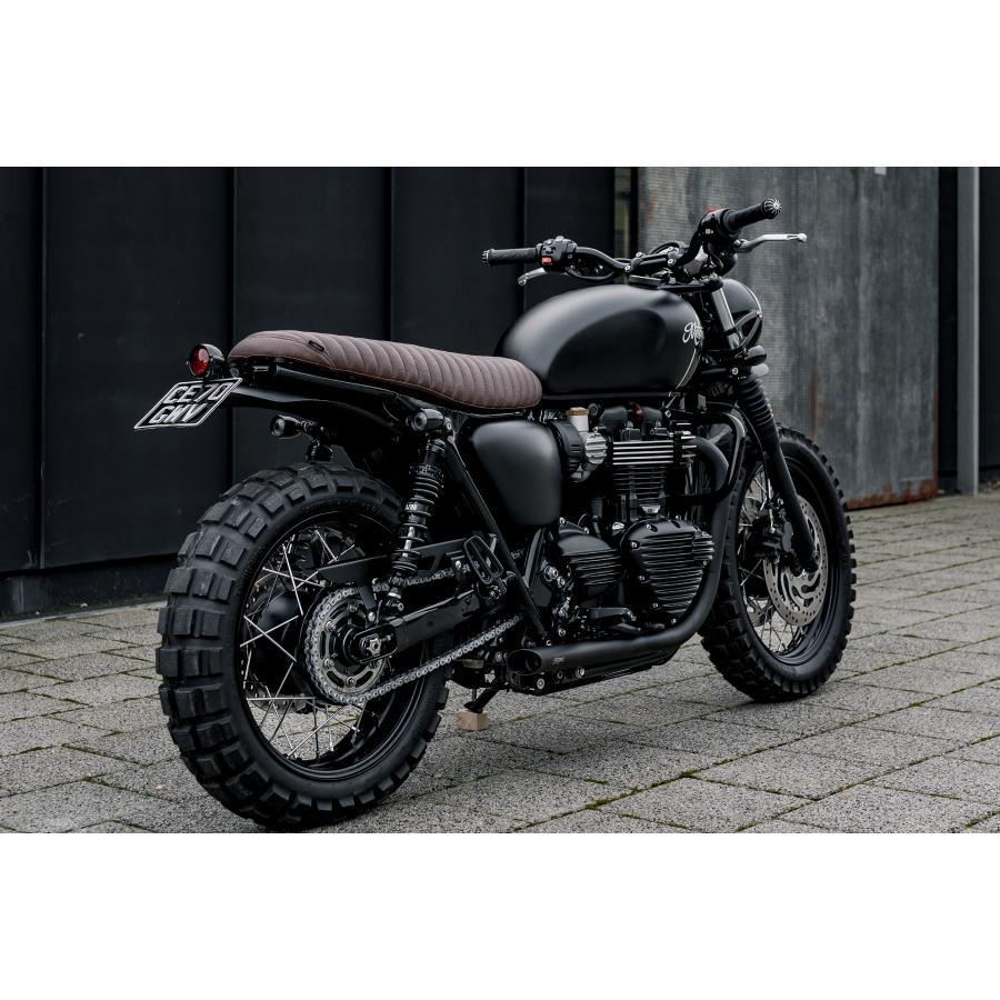 Motone バイクシート ブラウン　トライアンフ　VIPERリブ Motone(モートーン) シート VIPER リブ タバコブラウン T100/T120