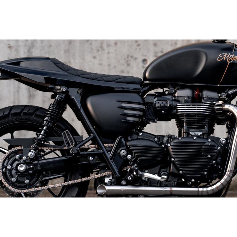 Motone(モートーン) サイドカバー リブ マットブラック T100 Street 