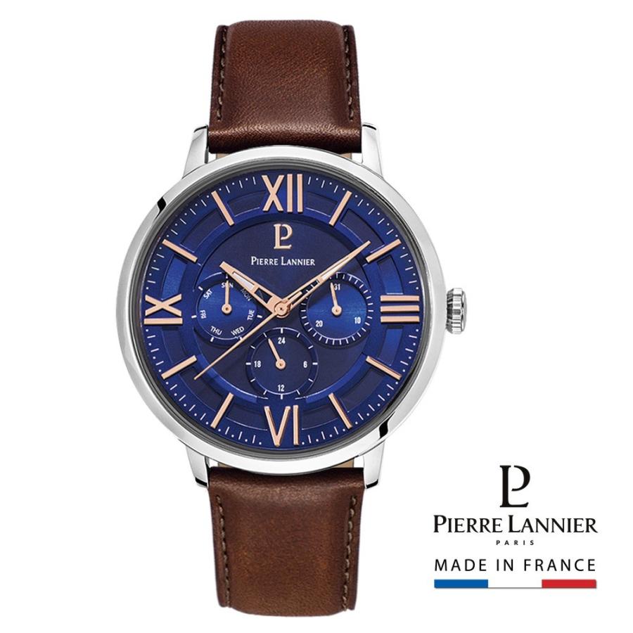 腕時計 メンズ ブランド 革ベルト 防水 日付 カレンダー 文字盤 青 時計 刻印 ピエールラニエ マルチファンクション おしゃれ プレゼント 就職 祝い P253c164 ピエールラニエ公式ヤフー店 通販 Yahoo ショッピング