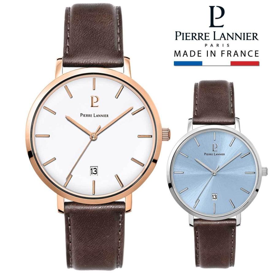 腕時計 メンズ ブランド 革ベルト 防水 日付 カレンダー 時計 おしゃれ 名入れ 刻印 ピエールラニエ エコー 男女兼用 ペア プレゼント 就職 祝い P258l P260f ピエールラニエ公式ヤフー店 通販 Yahoo ショッピング