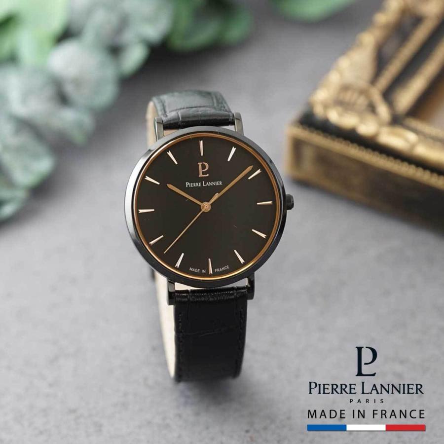 2022春の新作 名入れ おしゃれ 時計 黒 文字盤 防水 革ベルト ブランド メンズ 腕時計 刻印 祝い 就職 プレゼント ブラック ピエールラニエ ユニセックス 腕時計