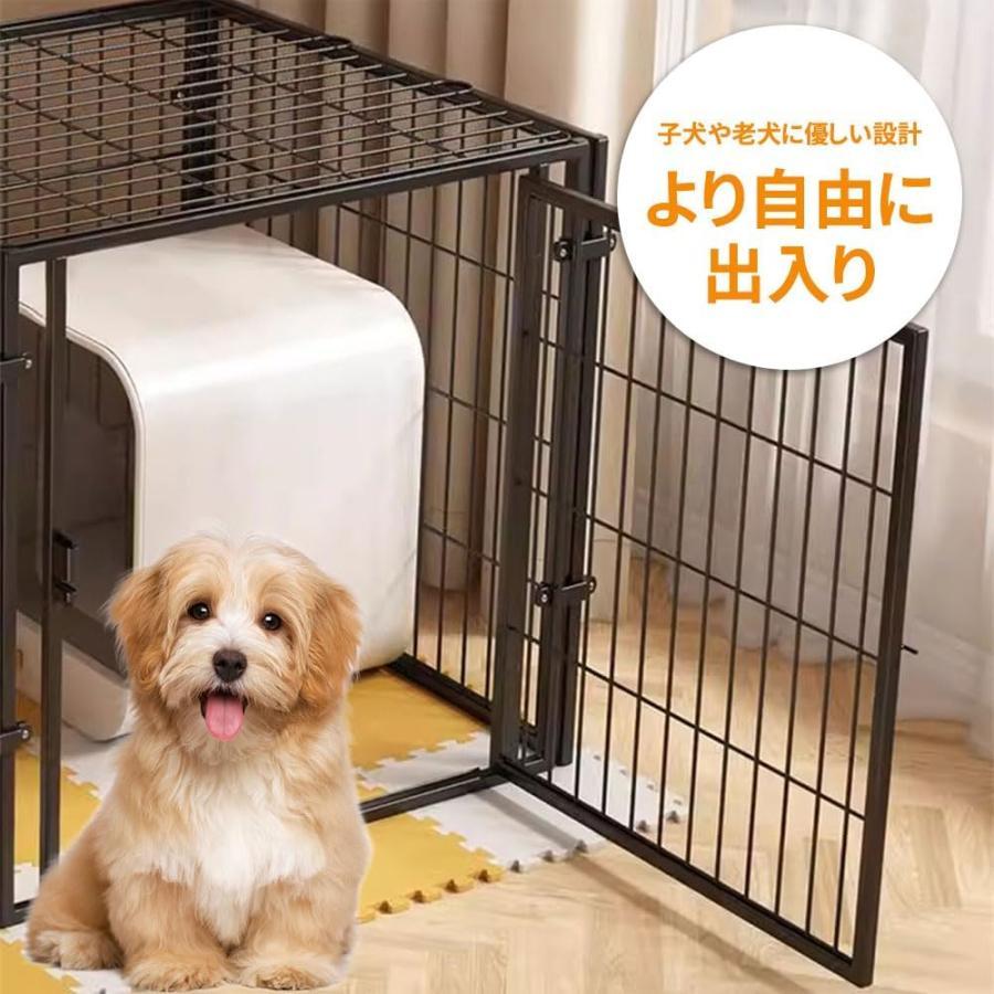pltstoreペットサークル ペットフェンス 中型犬 小型犬用 折りたたみ可能 ドア付き ブラック 金属製 6パネル 連結可能 室内外兼用 組立簡単 犬ゲージ ドッグサー_9