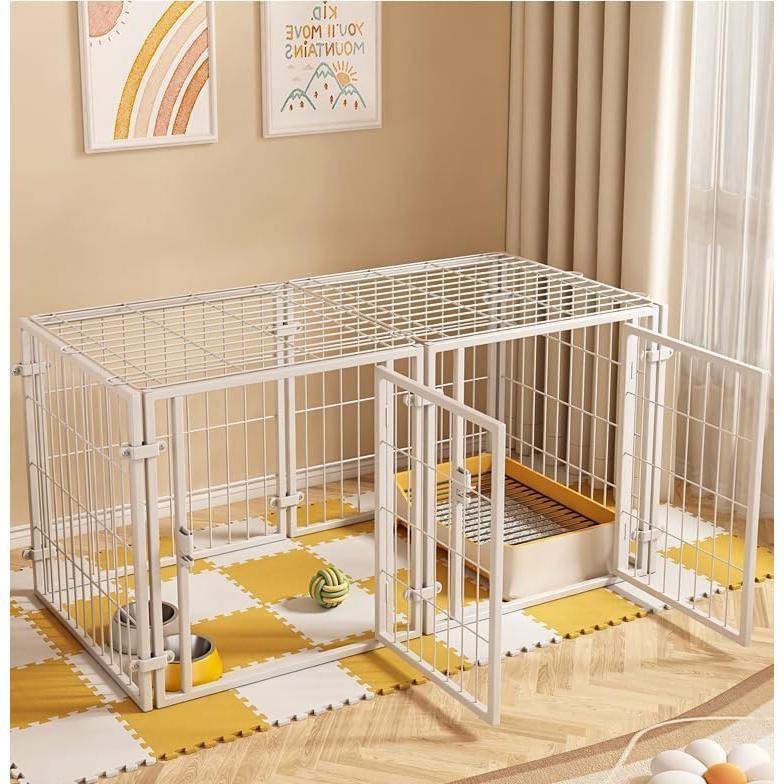 pltstoreペットサークル ペットフェンス 中型犬 小型犬用 折りたたみ可能 ドア付き ブラック 金属製 6パネル 連結可能 室内外兼用 組立簡単 犬ゲージ ドッグサー_2