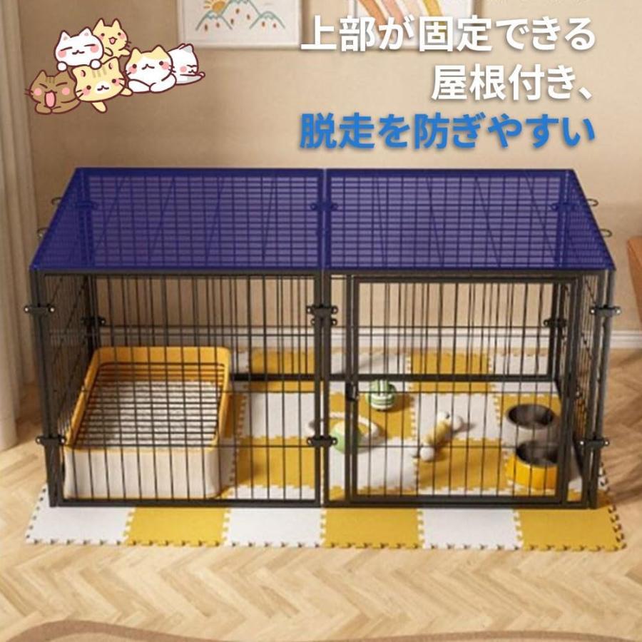 pltstoreペットサークル ペットフェンス 中型犬 小型犬用 折りたたみ可能 ドア付き ブラック 金属製 6パネル 連結可能 室内外兼用 組立簡単 犬ゲージ ドッグサー_6