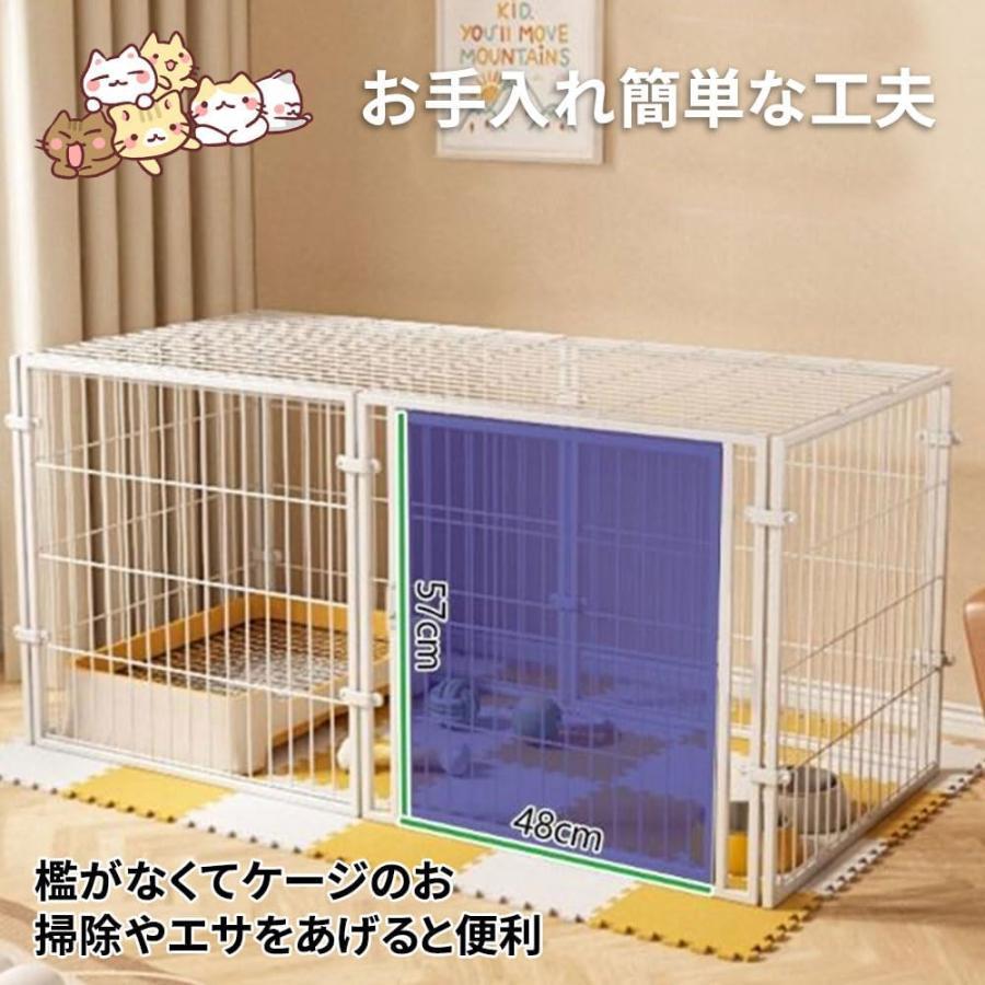 pltstoreペットサークル ペットフェンス 中型犬 小型犬用 折りたたみ可能 ドア付き ブラック 金属製 6パネル 連結可能 室内外兼用 組立簡単 犬ゲージ ドッグサー_7