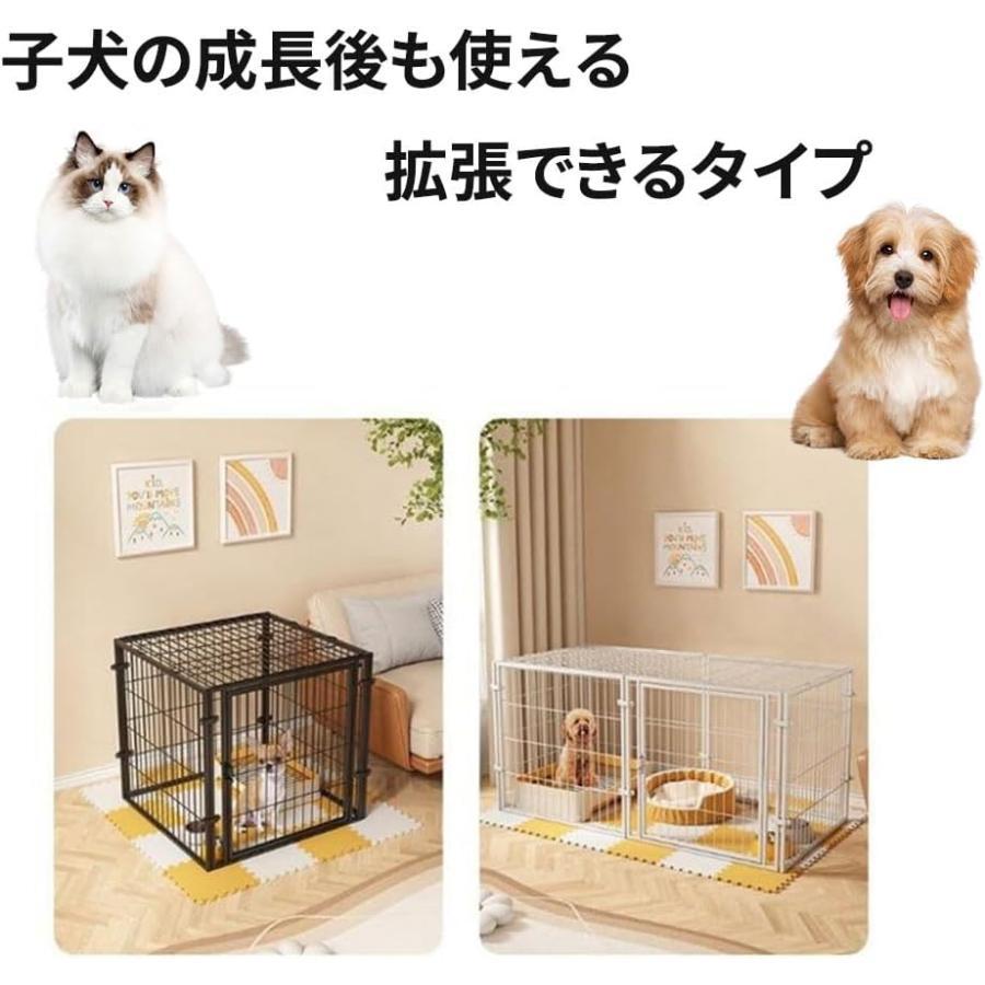 pltstoreペットサークル ペットフェンス 中型犬 小型犬用 折りたたみ可能 ドア付き ブラック 金属製 6パネル 連結可能 室内外兼用 組立簡単 犬ゲージ ドッグサー_8