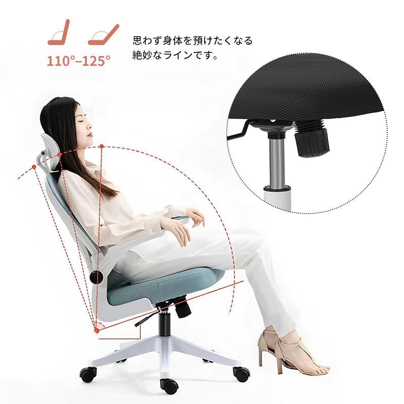 pltstoreオフィスチェア メッシュ 3Dヘッドレスト ハイバック デスクチェア ワークチェア チェア 椅子 腰痛 軽量 昇降 アームレスト 事務椅子 おしゃれ 回転 2年_4