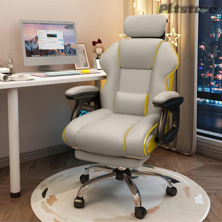pltstore社長椅子 ゲーミングチェア デスクチェア 360度回転昇降機能