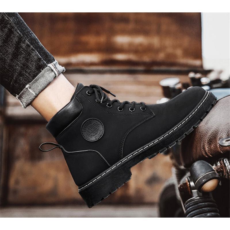 ワークブーツ メンズ ショートブーツ ハイカット 安全靴 編み上げ