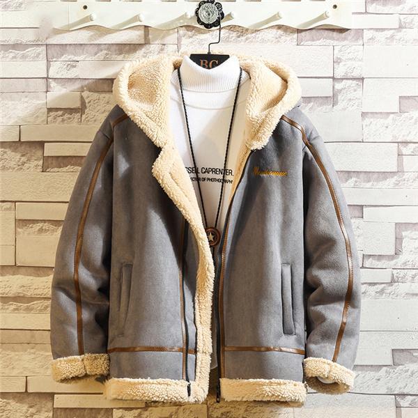 ムートンコート ボアジャケット メンズ 毛皮コート フード付き