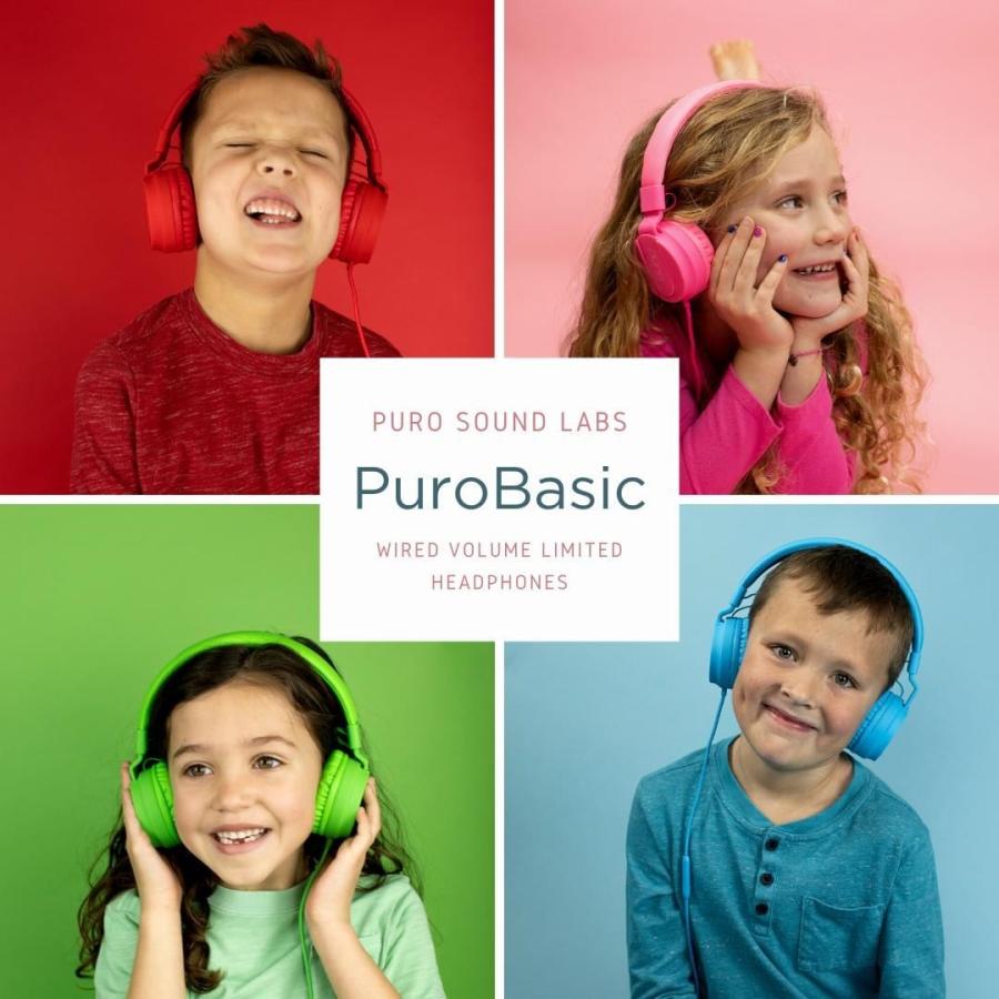 ヘッドホン PURO KIDS WIRELESS HEADPHONES 公式 PuroBasic 85dB音量制限機能搭載ヘッドホン 子供用 有線タイプ