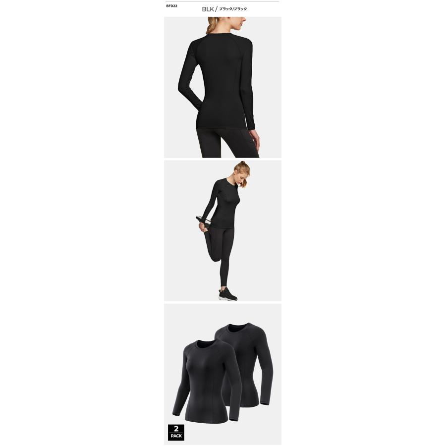 ATHLIO アスリオ  長袖 Tシャツ スポーツシャツ レディース 2枚セット UVカット 吸汗速乾  ランニング トレーニング ヨガ フィットネス BFD21 | TSLA | 09