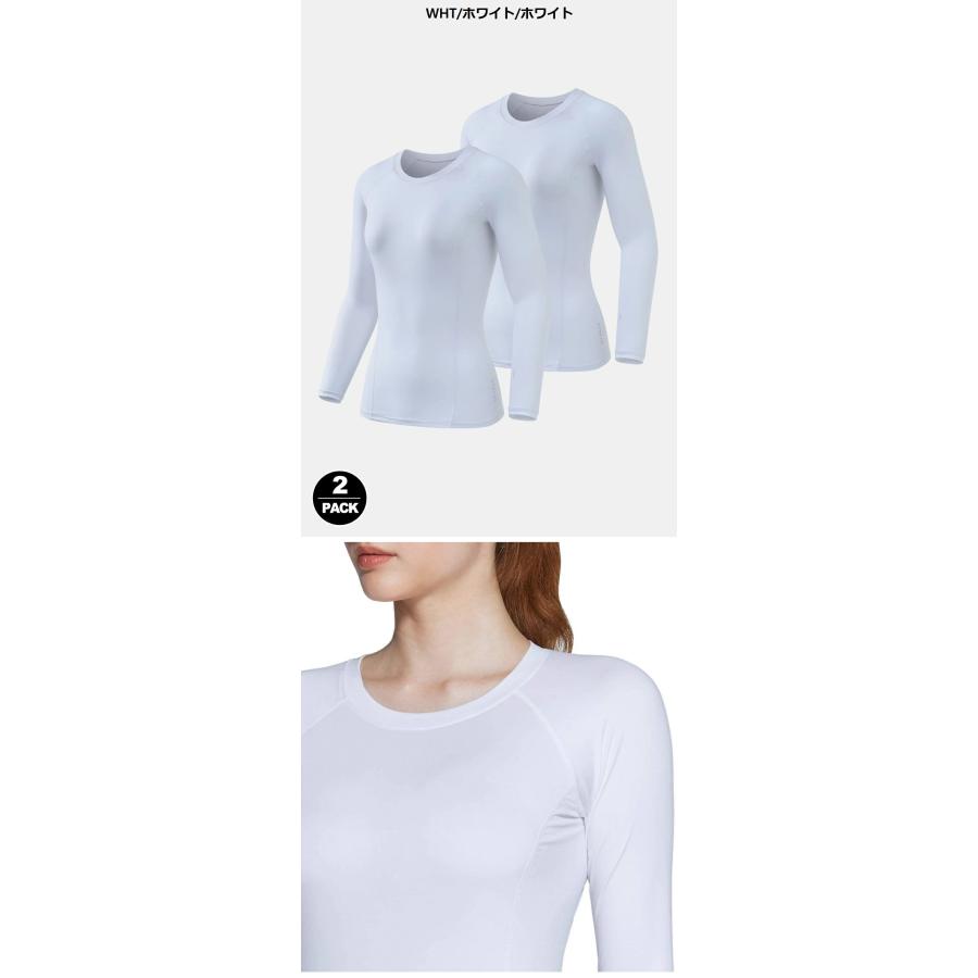 ATHLIO アスリオ  長袖 Tシャツ スポーツシャツ レディース 2枚セット UVカット 吸汗速乾  ランニング トレーニング ヨガ フィットネス BFD21 | TSLA | 10