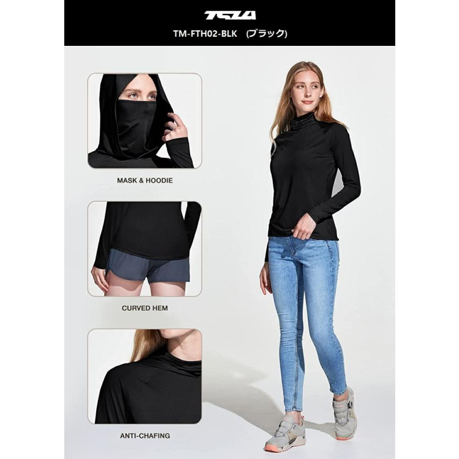 テスラ TESLA レディース オールシーズン 長袖 スポーツ Tシャツ スポーツウェア  UVカット 吸汗速乾  ランニングウェア トップス カットソー シャツ FTH02 | TSLA | 03