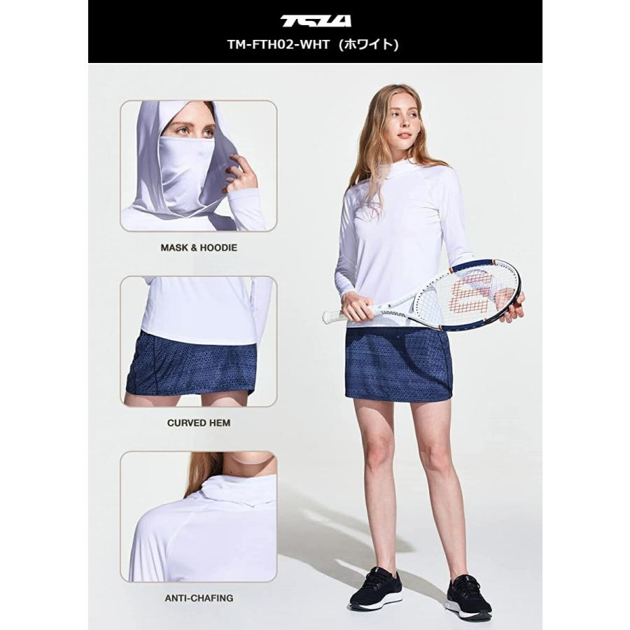 テスラ TESLA レディース オールシーズン 長袖 スポーツ Tシャツ スポーツウェア  UVカット 吸汗速乾  ランニングウェア トップス カットソー シャツ FTH02 | TSLA | 04