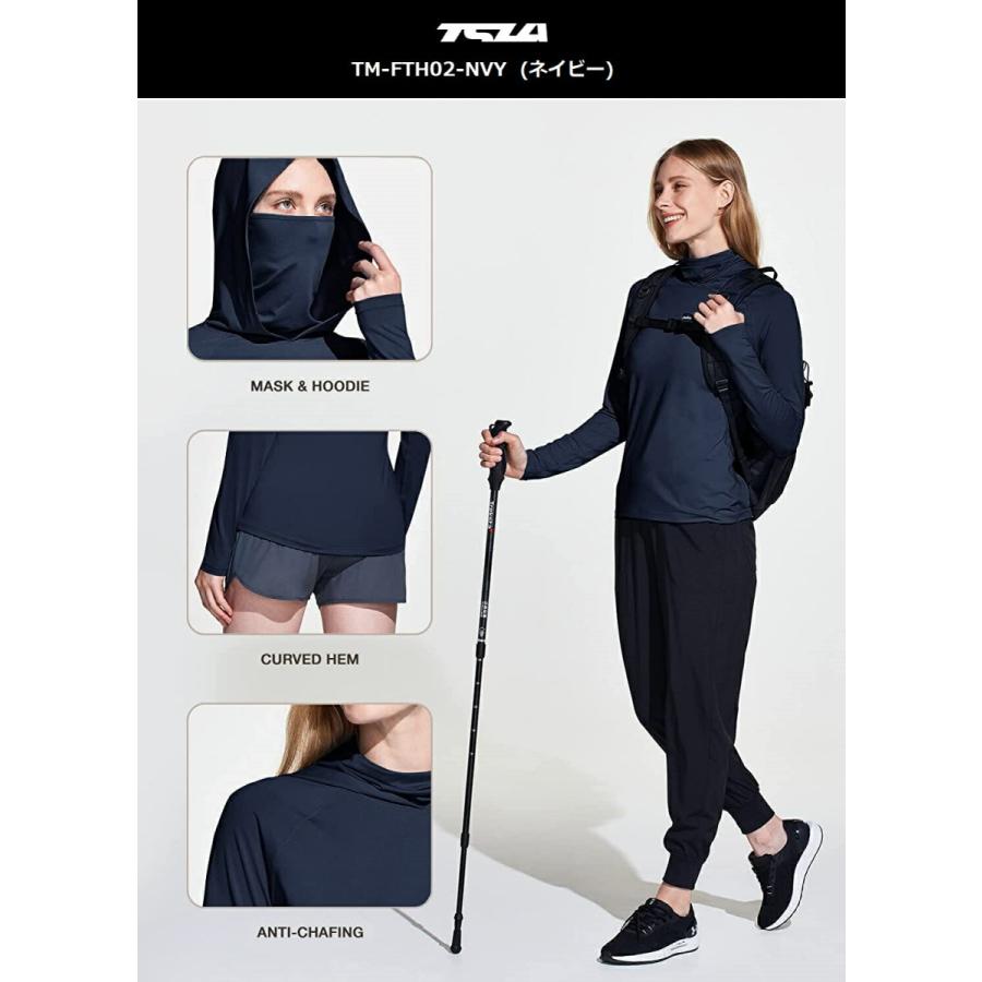 テスラ TESLA レディース オールシーズン 長袖 スポーツ Tシャツ スポーツウェア  UVカット 吸汗速乾  ランニングウェア トップス カットソー シャツ FTH02 | TSLA | 05