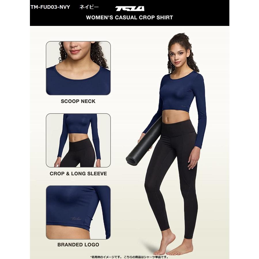 テスラ TESLA スポーツ インナー 長袖 レディース Tシャツ 伸縮性 吸汗速乾 トレーニング　ランニングウェア コンプレッション  ヨガウェア FUD03 | TSLA | 07