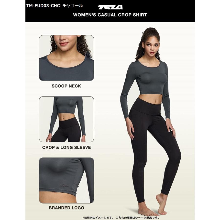 テスラ TESLA スポーツ インナー 長袖 レディース Tシャツ 伸縮性 吸汗速乾 トレーニング　ランニングウェア コンプレッション  ヨガウェア FUD03 | TSLA | 09