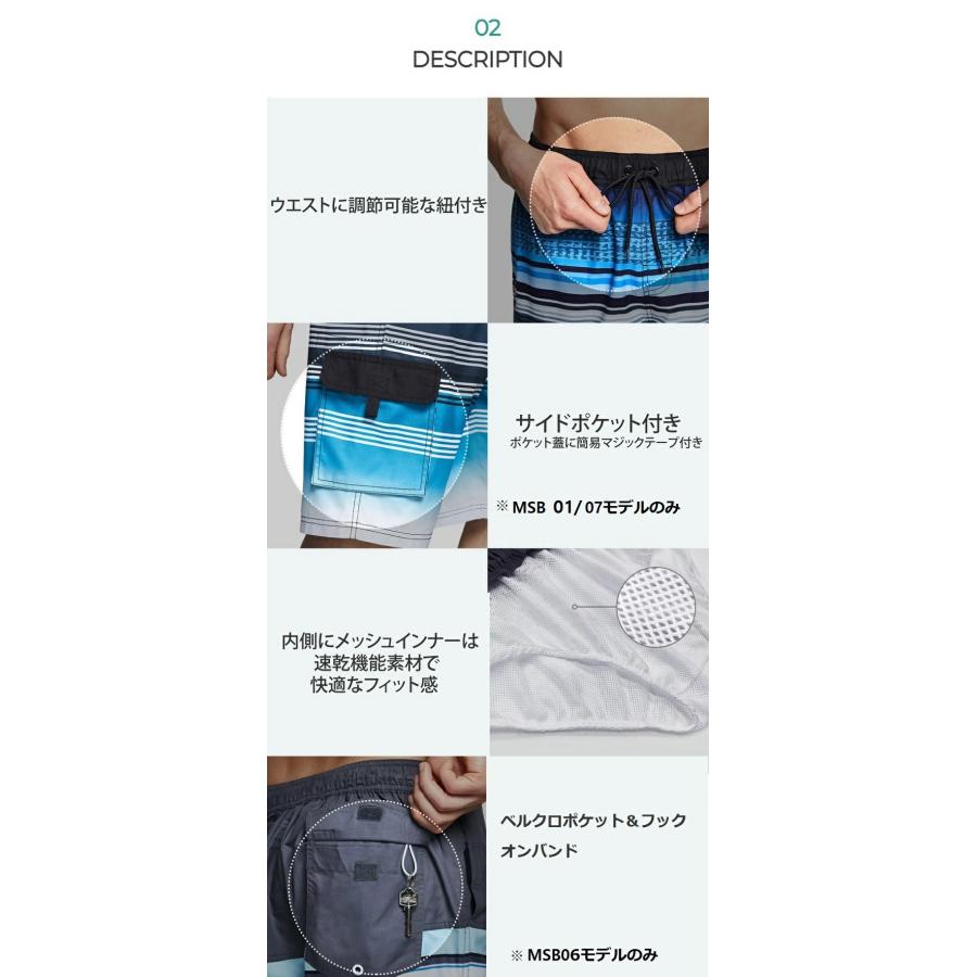 メンズ 水着 サーフパンツ 海水パンツ ボードショーツ ミドル丈 UVカット 吸汗速乾 スイムウェア ラッシュガード TESLA  テスラ  MSB01/06/07 爆買 | TSLA | 02