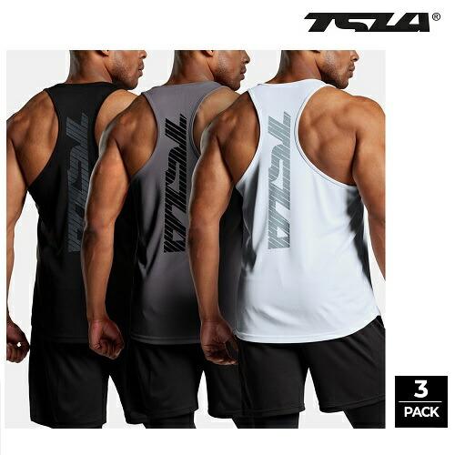 TSLA（テスラ） TESLA タンクトップ メンズ 3枚セット UVカット 吸汗速