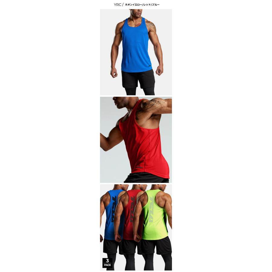 TSLA（テスラ） TESLA タンクトップ メンズ 3枚セット UVカット 吸汗速