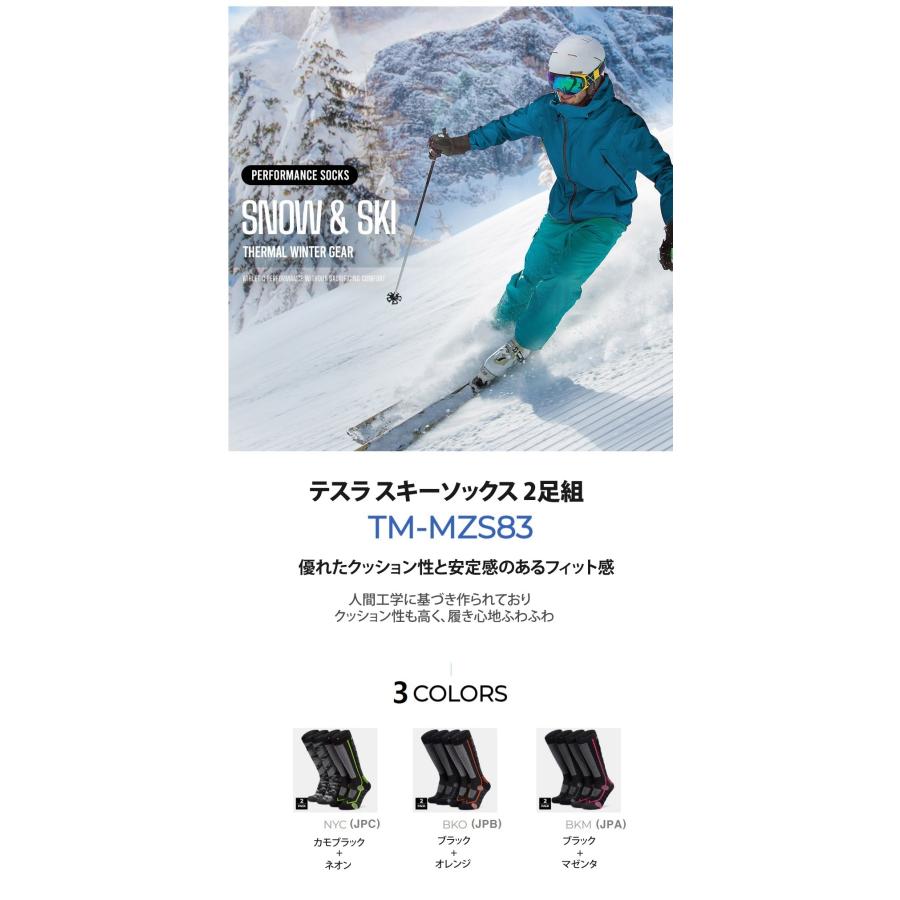 TSLA テスラ スノーボード スキー 靴下 2足組 抗菌防臭 吸汗速乾