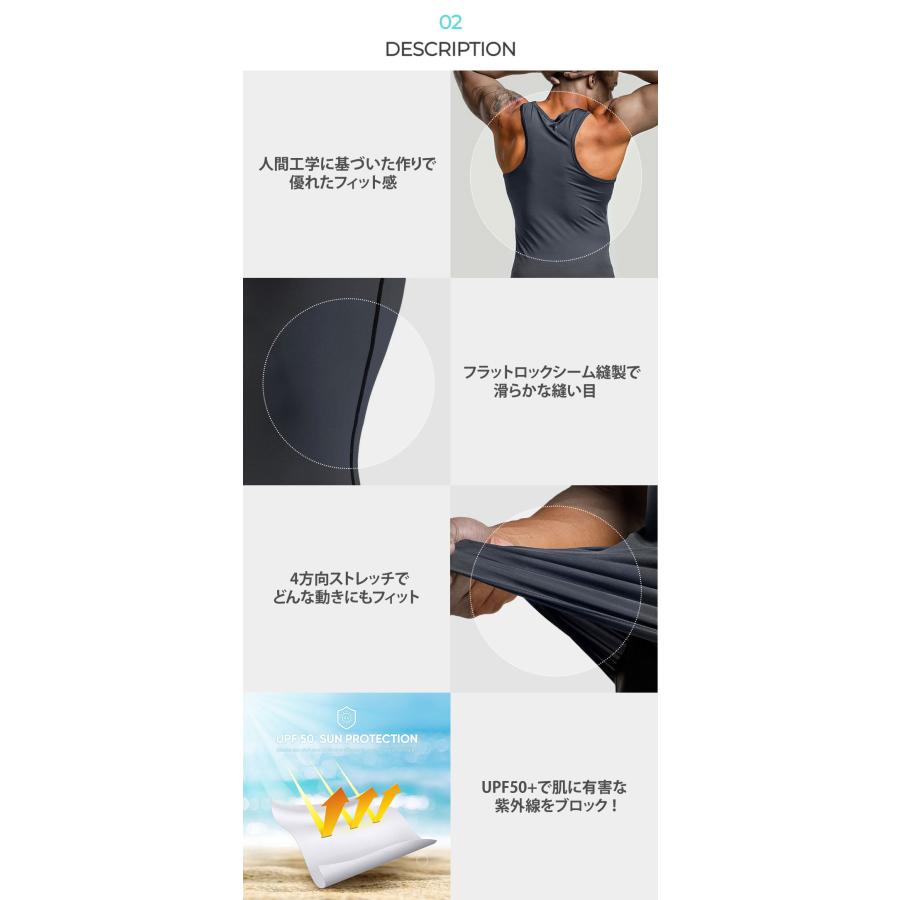 メンズ タンクトップ コンプレッションウェア コンプレッションインナー TESLA  テスラ  N-15/MUN04 | TSLA | 04