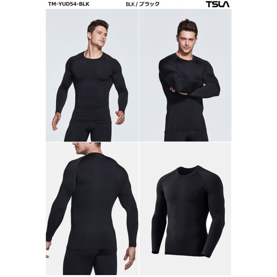 長袖 冬用起毛 メンズ 防寒保温 インナー コンプレッションウェア ラウンドネック スポーツウェアス ポーツ シャツ TESLA テスラ YUD34/40/54 | TSLA | 02