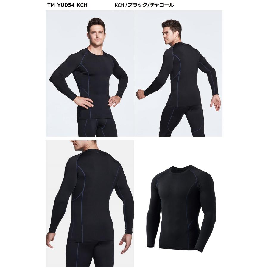 長袖 冬用起毛 メンズ 防寒保温 インナー コンプレッションウェア ラウンドネック スポーツウェアス ポーツ シャツ TESLA テスラ YUD34/40/54 | TSLA | 03