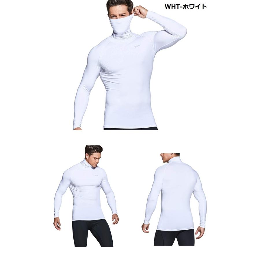 コンプレッションシャツ スポーツウェア 長袖 マスク ハイネック UVカット 吸汗速乾   ランニングウェア スポーツ シャツ　TESLA テスラ MUT14 | TSLA | 05