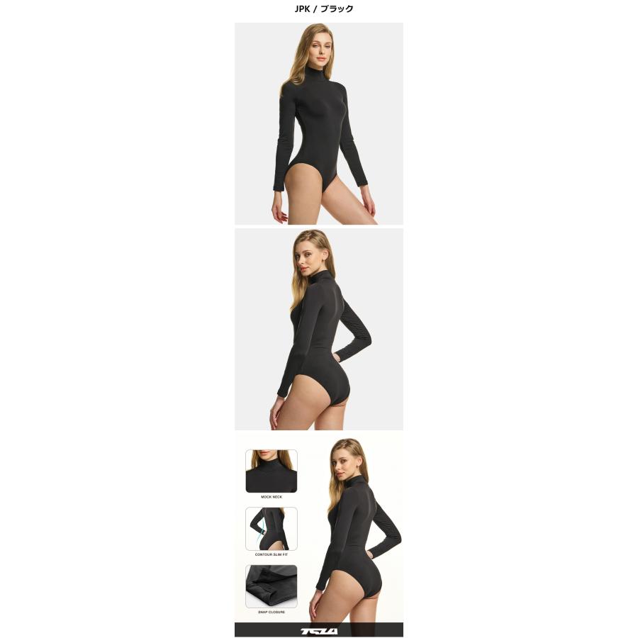テスラ ボディスーツ スポーツインナー 長袖 レディース 微起毛 吸湿速乾 軽量保温 伸縮性 冬用 補正下着　ハイネック  上 コンプレッションウェア TSLA XUO02 | TSLA | 04