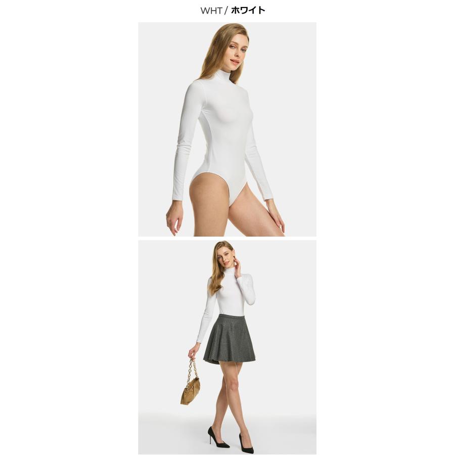 テスラ ボディスーツ スポーツインナー 長袖 レディース 微起毛 吸湿速乾 軽量保温 伸縮性 冬用 補正下着　ハイネック  上 コンプレッションウェア TSLA XUO02 | TSLA | 05