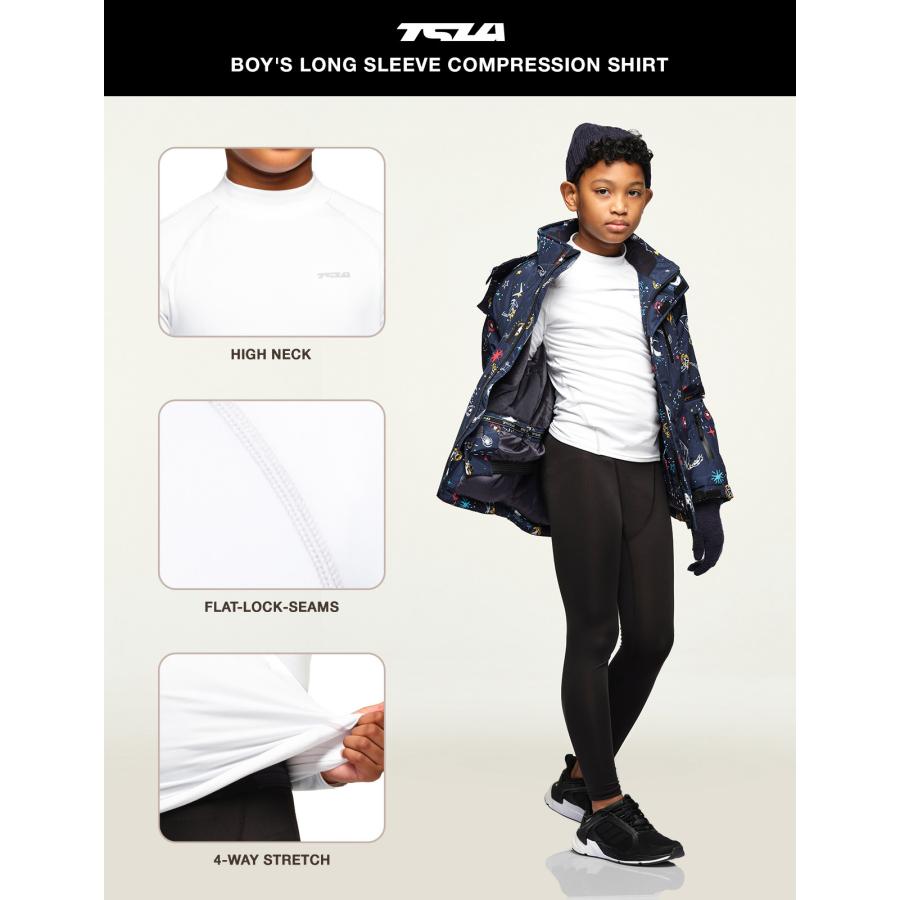 テスラ コンプレッションウェア キッズ 裏起毛 シャツ 秋 冬用 長袖 防寒 ハイネックシャツ サッカー インナー スポーツインナー ジュニア TSLA ZUT32 | TSLA | 07