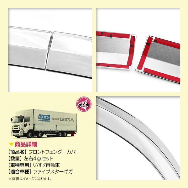 いすゞ ファイブスターギガ H27.11〜 メッキ フロント フェンダー