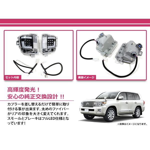 200系 ランドクルーザー H27.8〜 後期 LED リフレクター ブラック 左右