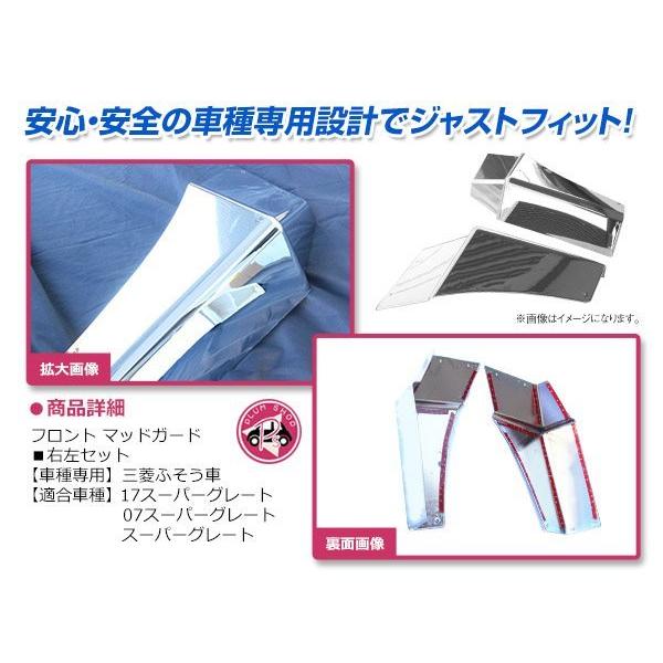 スーパーグレート用 フロントマッドガード フロントフェンダー 三菱ふそう スーパーグレート H8/6〜H19/3 メッキ フロント