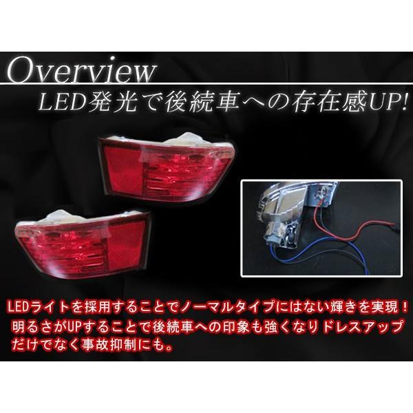 レッド】 ランドクルーザープラド 120系 LEDリフレクター 左右