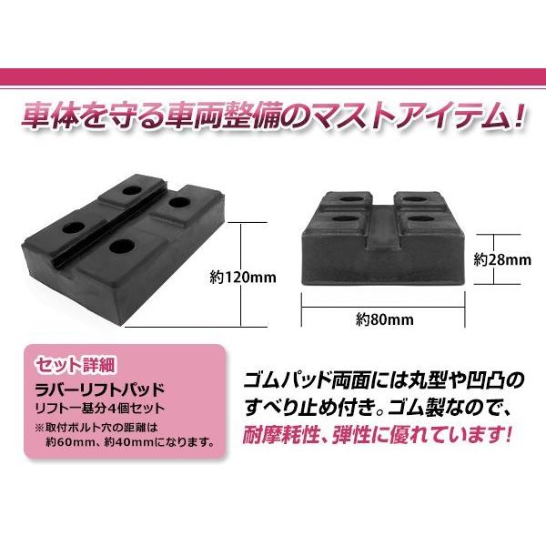 溝付き リフトブロック リフトアップ ゴムブロック 25mm 4個セット