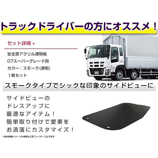 三菱 ふそう 07 スーパーグレート H19.7〜H29.5 安全窓 スモーク