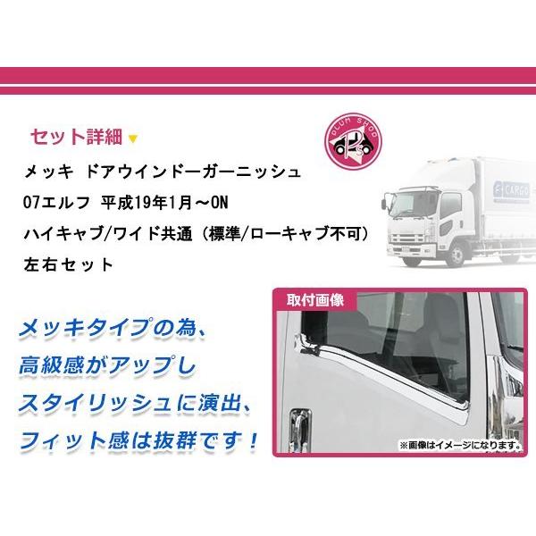 いすゞ 07エルフ ハイキャブ ワイド / 07フォワード クロームメッキ