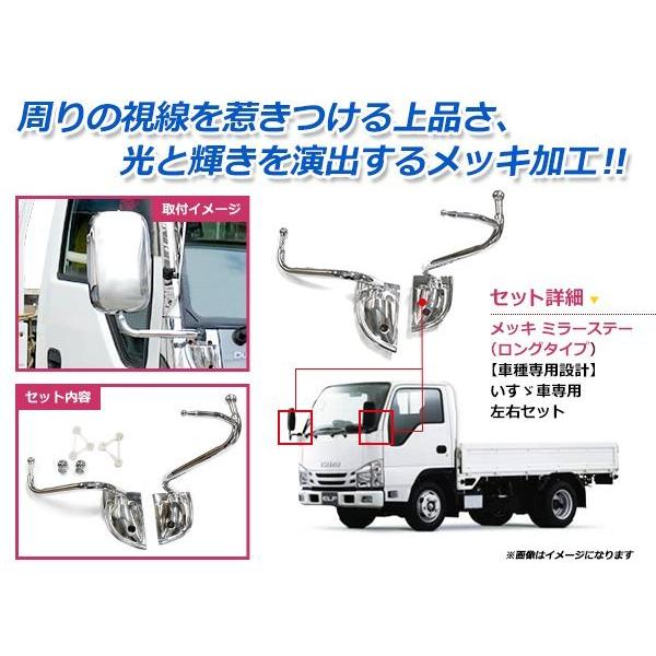 送料無料 いすゞ NEWエルフ 2t H5.7〜H16.5 クロームメッキ ミラー 