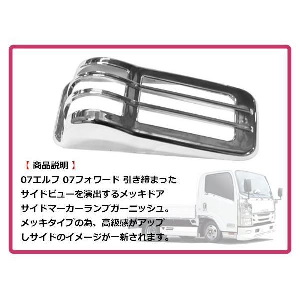 いすゞ 07フォワード 4t H19/7〜 クロームメッキ ドアサイドマーカー
