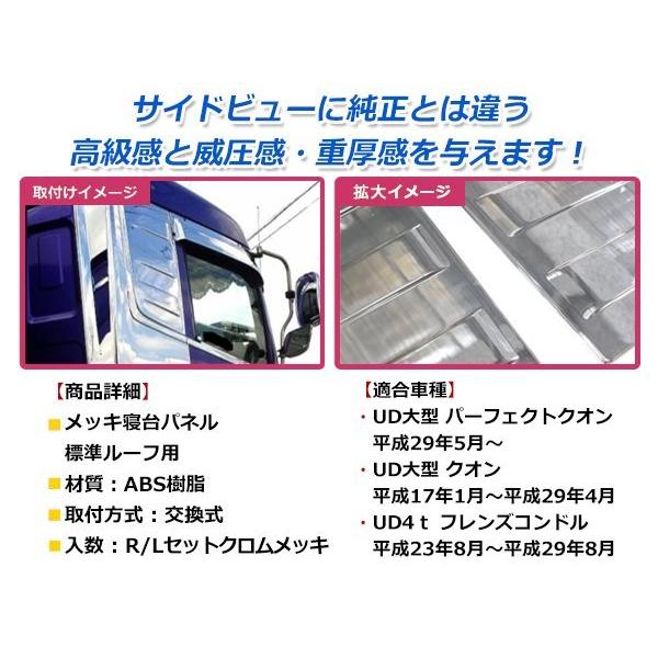 高価値セリー 日産 UD トラックス 17クオン H29/4〜 クロームメッキ 寝台窓 ベッド窓 パネル 左右セット サイドパネル デコトラ