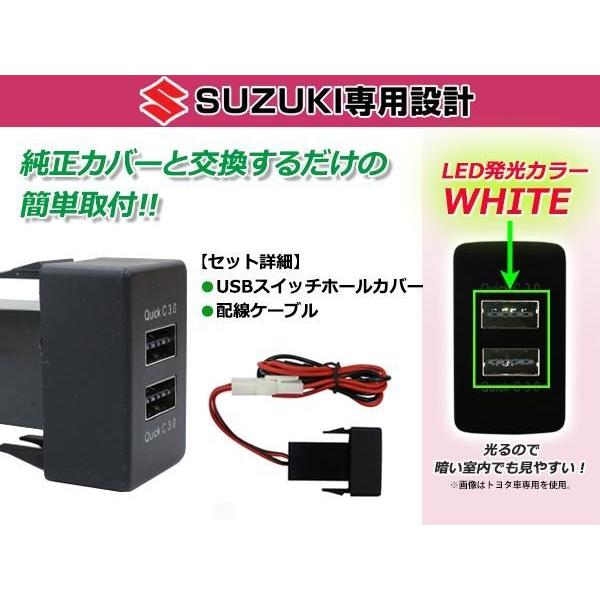 メール便 USB 2ポート搭載 3.0A 充電 LED スイッチホールカバー