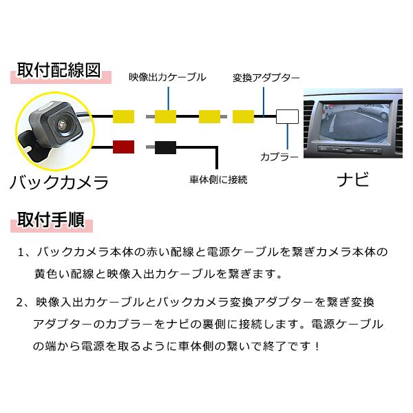 高品質 バックカメラ & 入力変換アダプタ セット アルパイン VIE-X08V 2011年モデル リアカメラ |  | 03