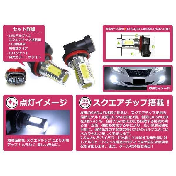 フォグランプLED CR-Z CRZ ZF系 LEDバルブ ホワイト 6000K相当 H11 COB