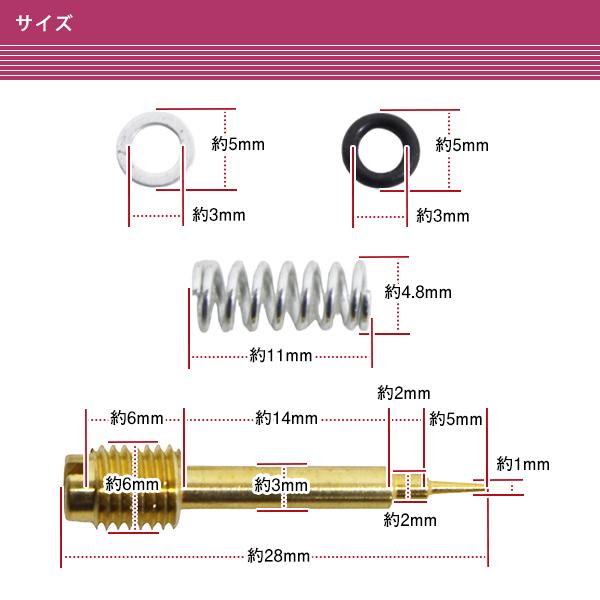 差額分 CVK キャブレター パイロットスクリュー GPZ250R GPZ400R 900 ZRX1200