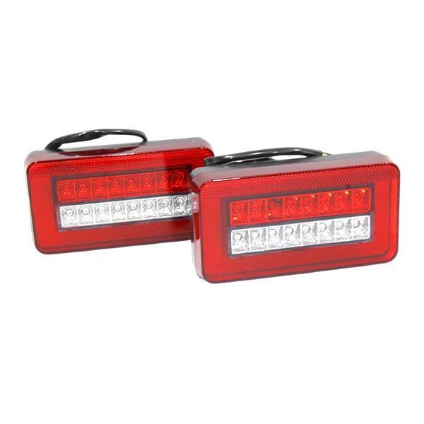 12V 24V 汎用 LED テールランプ レッド 赤 左右セット ファイバー