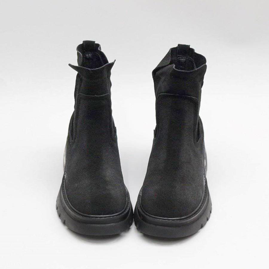 サイドゴアブーツ 本革 レディース 厚底 レザーブーツ ショートブーツ