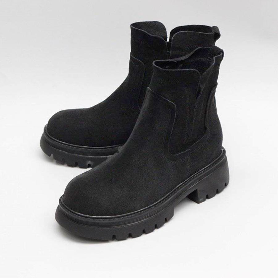 サイドゴアブーツ 本革 レディース 厚底 レザーブーツ ショートブーツ